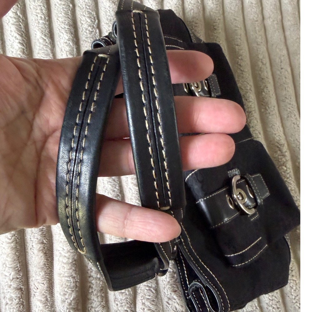 Coach Signature Soho Jacquard Satchel Black Leather Buckle Bag C05S-3646 - Picture 14 of 14